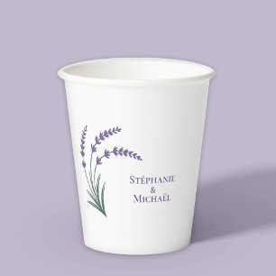 Simple Lavender Wedding Paper Cups