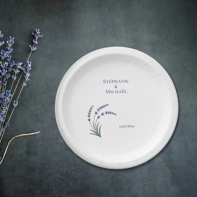 Simple Lavender Wedding Paper Plate (Simple Lavender Wedding Paper Plates)