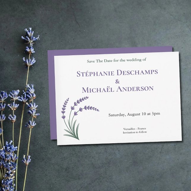 Simple Lavender Wedding Save The Date Invitation (Simple Lavender Wedding Save The Date Invitation)