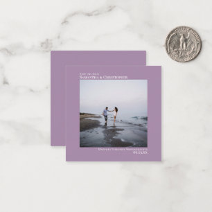 Simple Lavender Wedding Save the Date Photo Mini Card