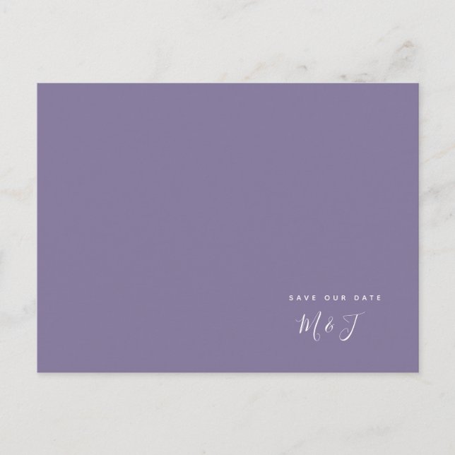  Simple Lavender Wedding Save the Date Postcard (Front)