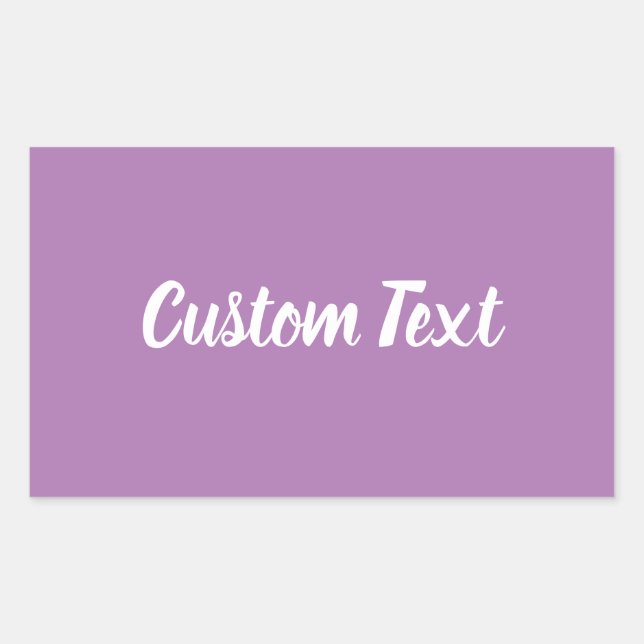 Simple Lavender with White Script Text Template Sticker (Front)