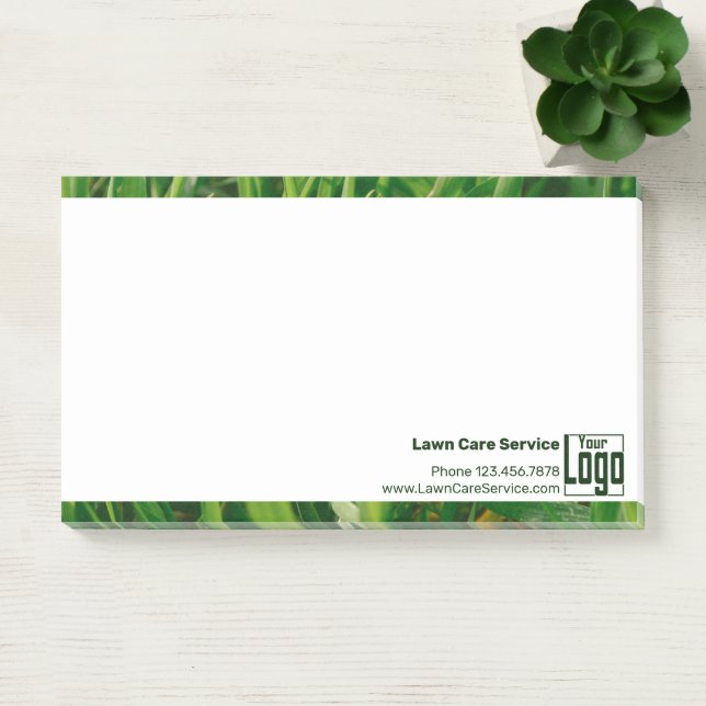 Simple Lawn Care Service Promotional Logo Text Post-it Notes (Office)