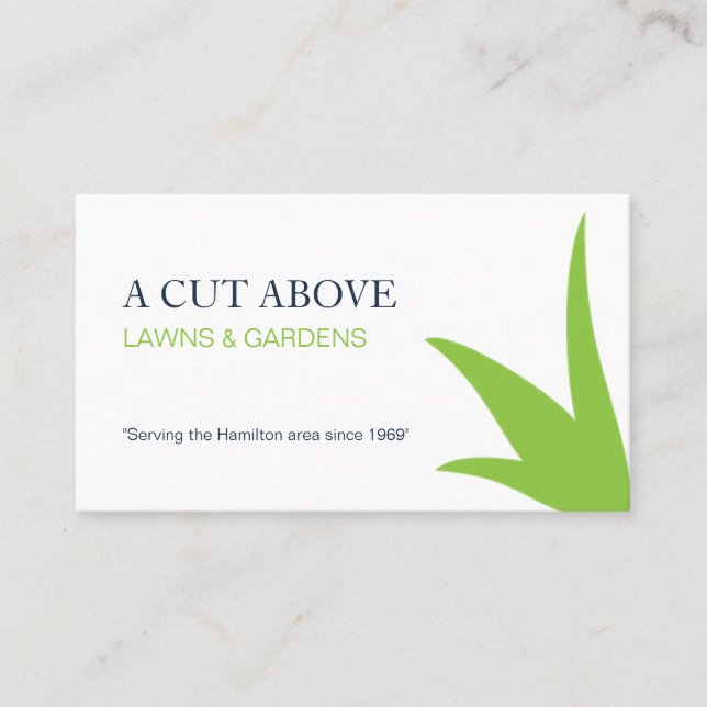 Simple Lawncare and Gardening Business Card (Front)