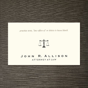 Simple Lawyer, Attorney Sophisticated  Ivory Business Card