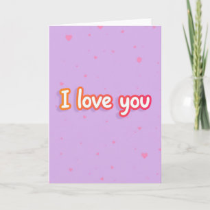 Simple Layered I Love You Hearts Card