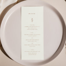 Simple Leaf Beige Terracotta Wedding Dinner Menu