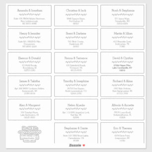 Simple Leaf Wedding Guest Address Labels