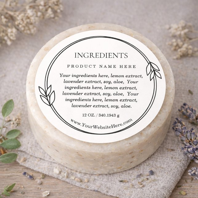Simple Leaf Wreath Ingredients Product Label (Simple Leaf Wreath Ingredients Product Label)