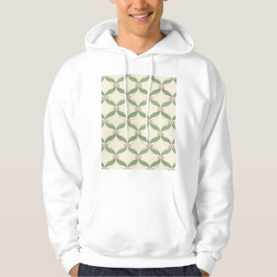 Simple Leaves Flowers Grid Pattern Hoodie