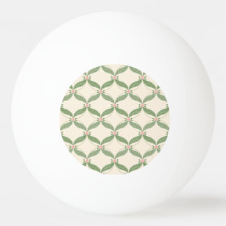 Simple Leaves Flowers Grid Pattern Ping Pong Ball