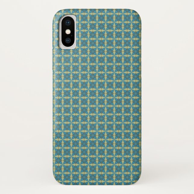 Simple leaves pattern in blue Case-Mate iPhone case (Back)