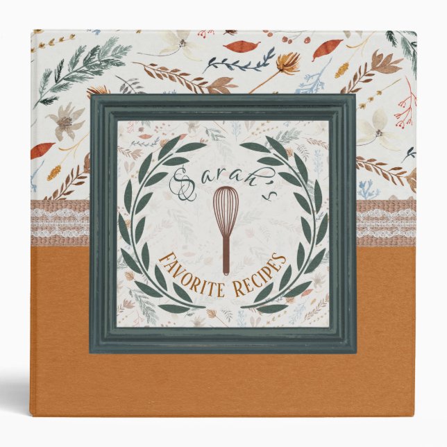 Simple Leaves Recipe Binder (Front)