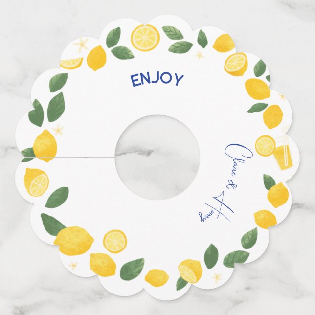 Simple lemon customize  wine tag  (Front)