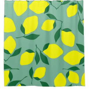 Simple Lemon, Green Background Print.
