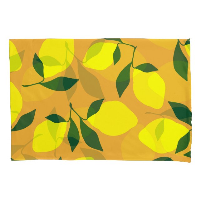 Simple lemon pattern, orange background. pillowcase (Front)