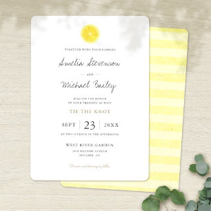Simple Lemon Wedding Invitation Flat Card