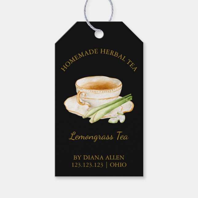 Simple Lemongrass Tea Hang Tag  (Front)