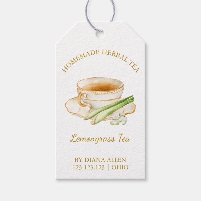 Simple Lemongrass Tea Hang Tag  (Front)