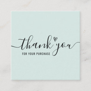 simple lettering thank you for your order square business card