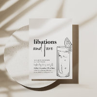 Simple Libations and Fare Dinner Party Invitation