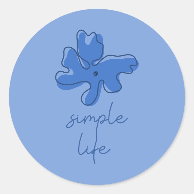 Simple Life Minimalism Classic Round Sticker (Front)