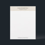Simple Light Beige Linen Black Typography Letterhead<br><div class="desc">The elegant,  simple,  and minimalistic immigration attorney letterhead design features customizable black typography on a light beige linen texture background.</div>