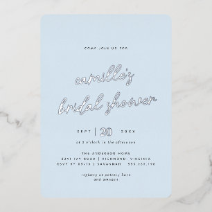  Simple Light Blue and Silver Casual Bridal Shower