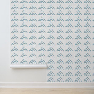 Simple LIght Blue Dots in Triangle Pattern Wallpaper