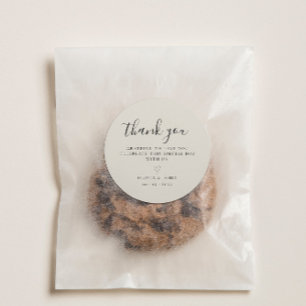 Simple Light Boho Minimalist Wedding Thank You Classic Round Sticker