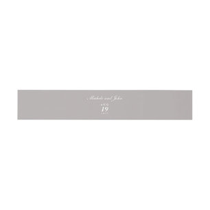 Simple Light Elegant Grey Brown Belly Bands Invitation Belly Band