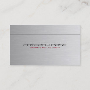 Simple Light Grey Brushed Aluminum Texture Look Business Card