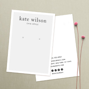 Simple Light Grey Earring Display Card