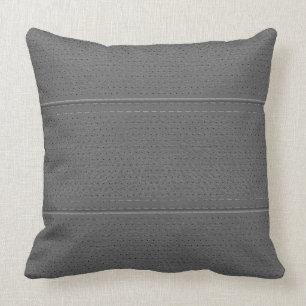 Simple Light grey Faux Leather Look Pattern Throw Pillow