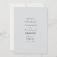 Simple Light Grey Formal Wedding One Venue Matte