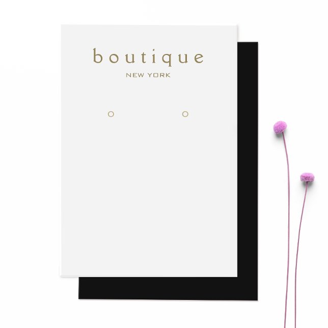 Simple Light Grey Grey Gold  Earring Display Card (Creator Uploaded)