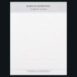 Simple Light Grey Linen Black Typography Letterhead<br><div class="desc">The elegant,  simple,  and minimalistic immigration attorney letterhead design features customizable black typography on a light grey linen texture background.</div>