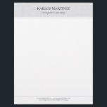 Simple Light Grey Linen Black Typography Letterhead<br><div class="desc">The elegant,  simple,  and minimalistic immigration attorney letterhead design features customizable black typography on a light grey linen texture background.</div>