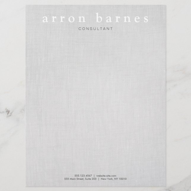 Simple Light Grey Modern Minimalist Designer Letterhead (Front)