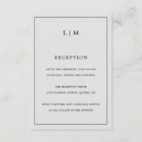 Simple Light Grey Monogram Elegant Wedding