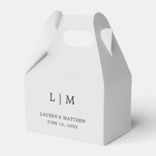 Simple Light Grey Monogram Elegant Wedding Favor Box