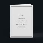 Simple Light Grey Monogram Elegant Wedding Program<br><div class="desc">Simple folded wedding program featuring a modern yet elegant design. The cover has your two initial monogram along with your wedding details in black over a light grey background. The inside has your wedding party on the left side and your order of ceremony on the right side. The backside has...</div>