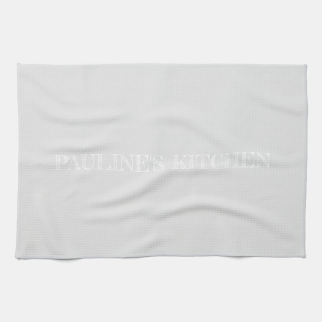Simple light grey personalized Kitchen Towel  (Horizontal)
