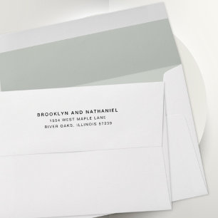 Simple Light Grey Return Address Lined Envelope
