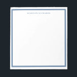 Simple Light Navy Blue Border Personalized  Notepad<br><div class="desc">Simple Light Navy Blue Border Personalized Notepad</div>