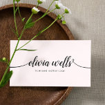 Simple Light Pink Handwritten Script Calligraphy Business Card<br><div class="desc">Easily customize calligraphy text by arranging swashes to connect to first and last letters. If you need any help connecting the swashes,  feel free to contact me! (I know some letters might need to have the swashes adjusted to fit)</div>
