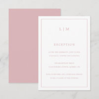 Simple Light Pink Monogram Elegant Wedding