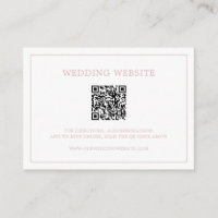 Simple Light Pink Monogram QR Code Elegant Wedding