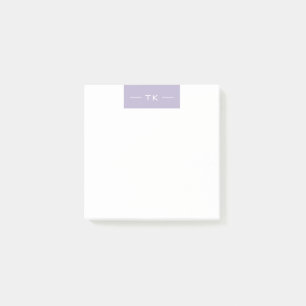 Simple Light Purple Monogram initials Post-it Notes