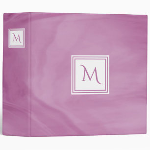 Simple Light Purple Subtle Marble Modern Monogram Binder